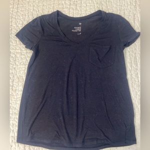 Favorite V-Neck Pocket Tee XS black new